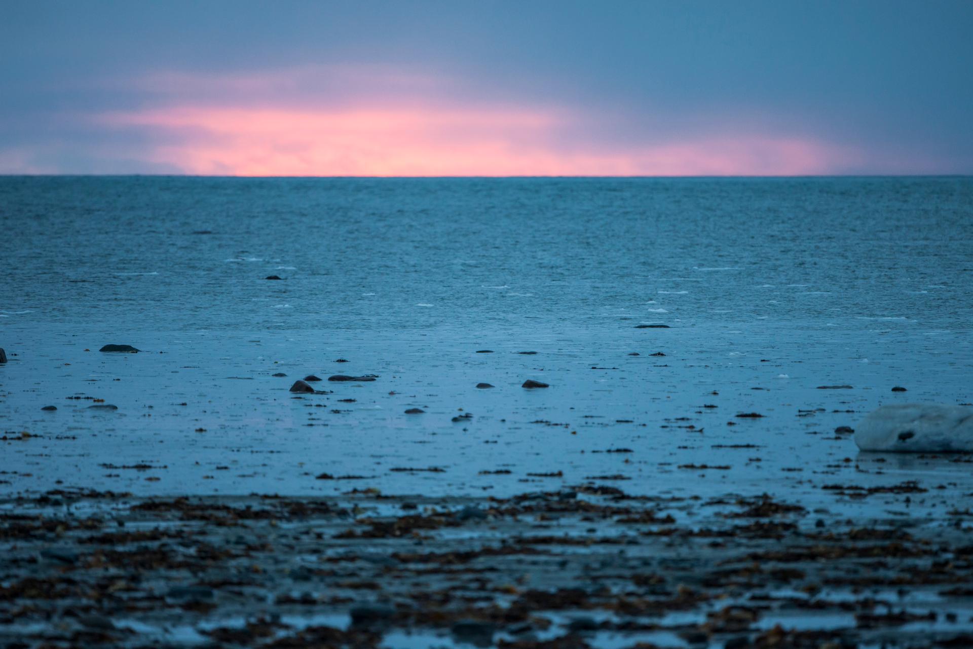 The midnight sun on the Hudson Bay