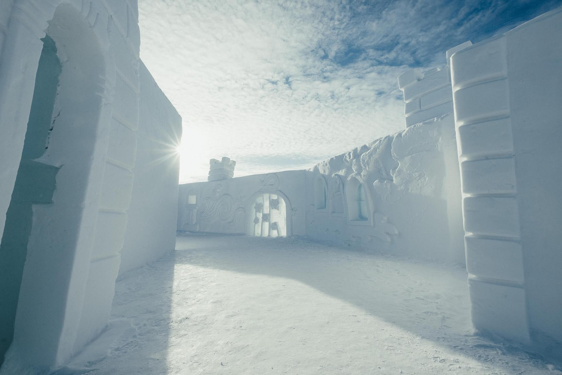 Interior of Snowking's Winter Festival in Yellowknife