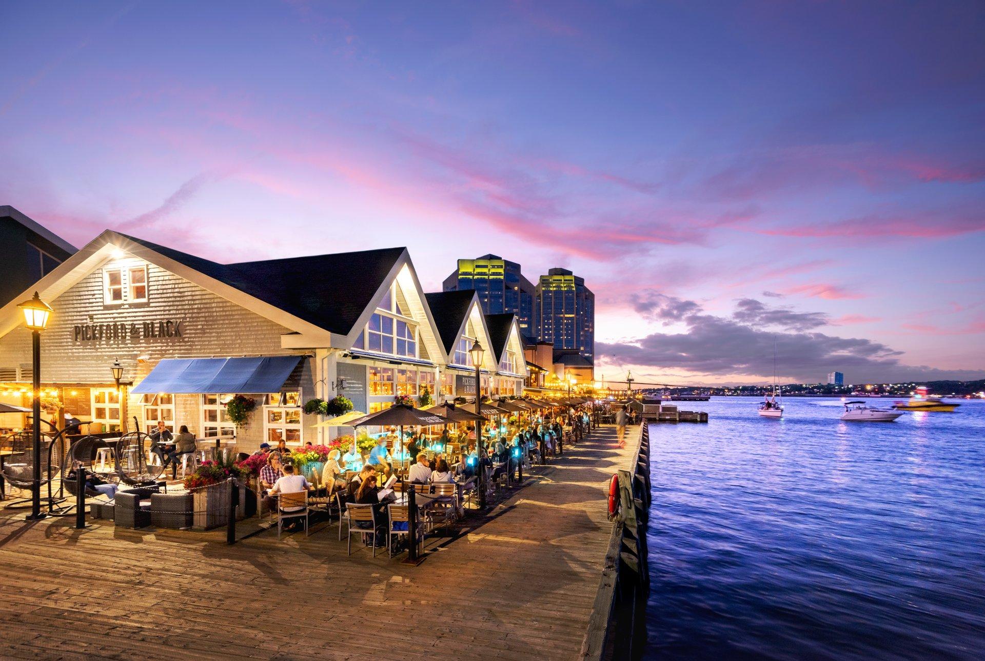 people dining at pickford black on the waterfront in halifax