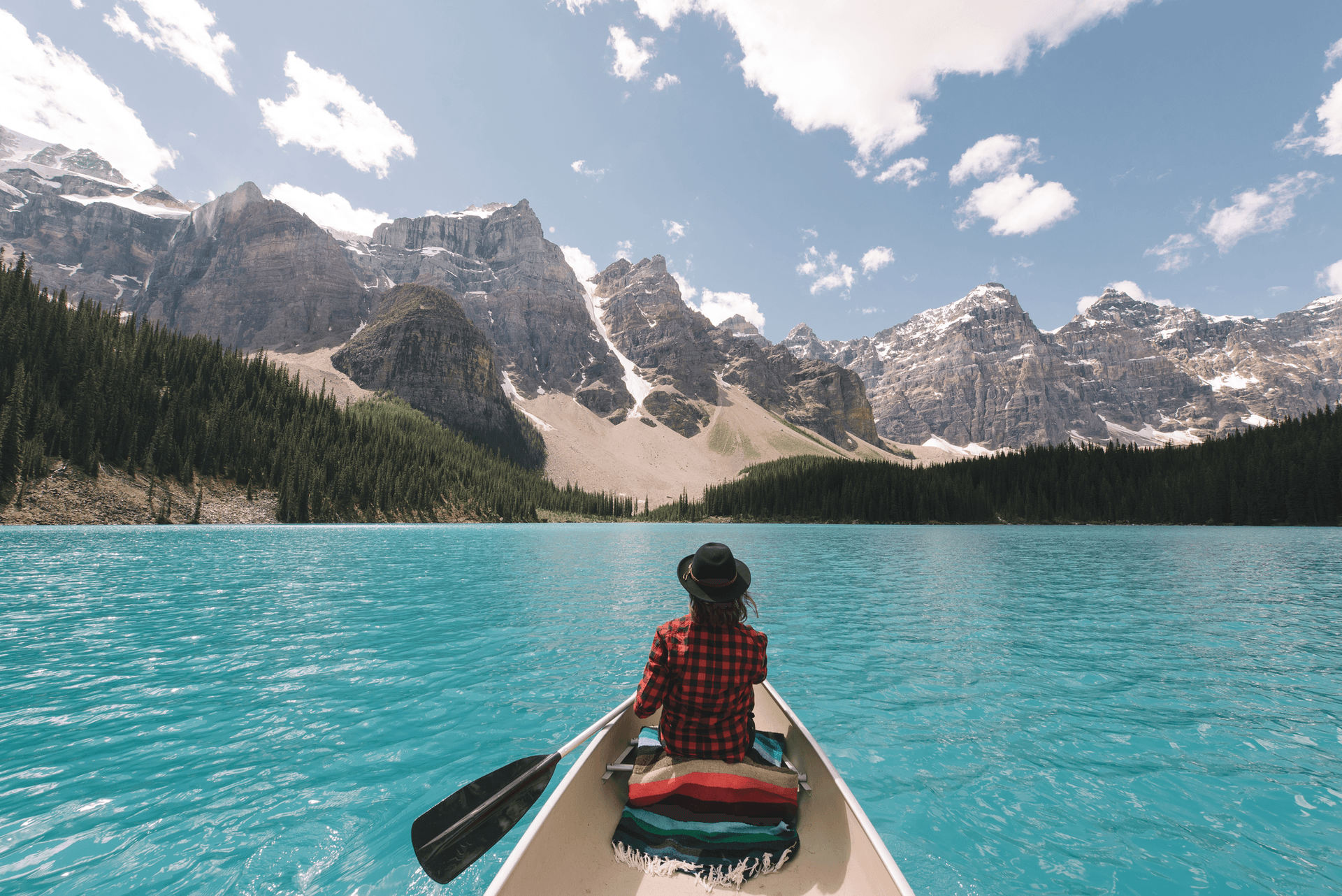 Le lac Moraine dans le parc national Banff en Alberta