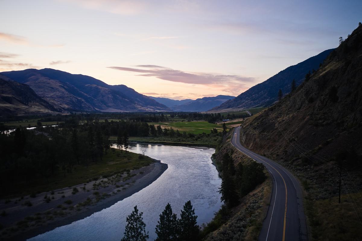 The Crowsnest Highway weaving through Keremeos and the Similkameen Valley
