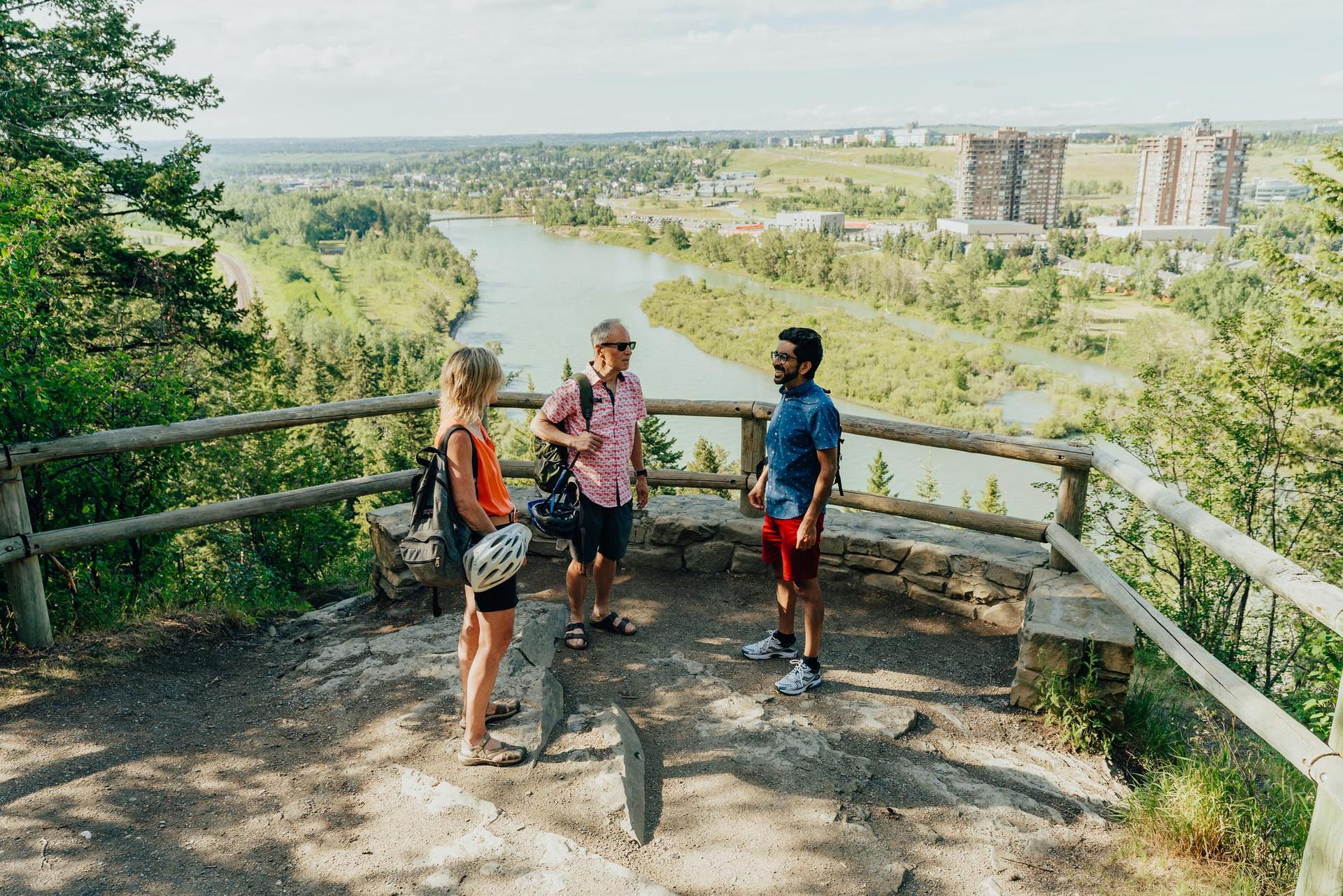 people on the douglas fir trail lookout in calgary
