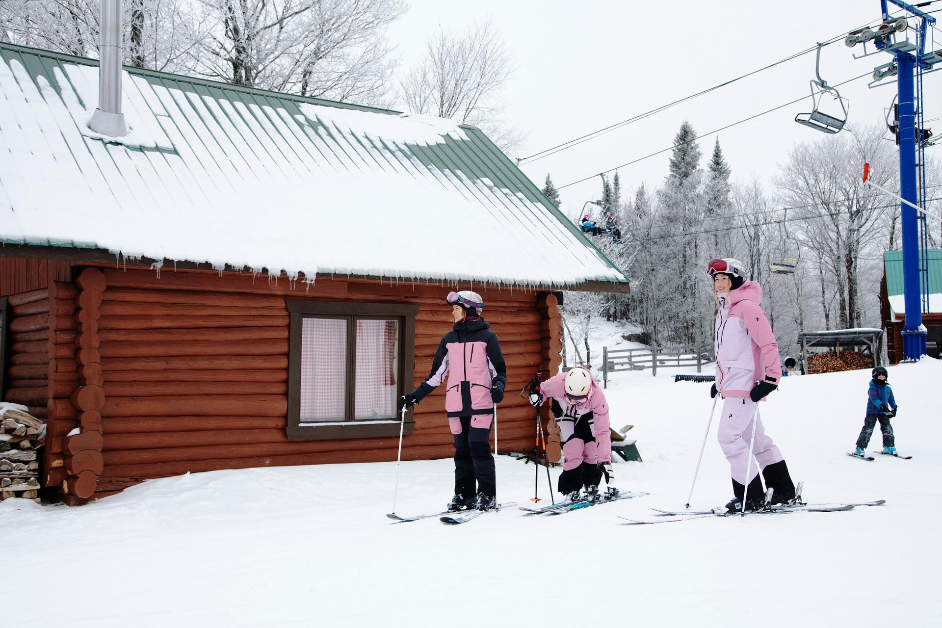 In front of the sugar shack at the top of Mont-Blanc