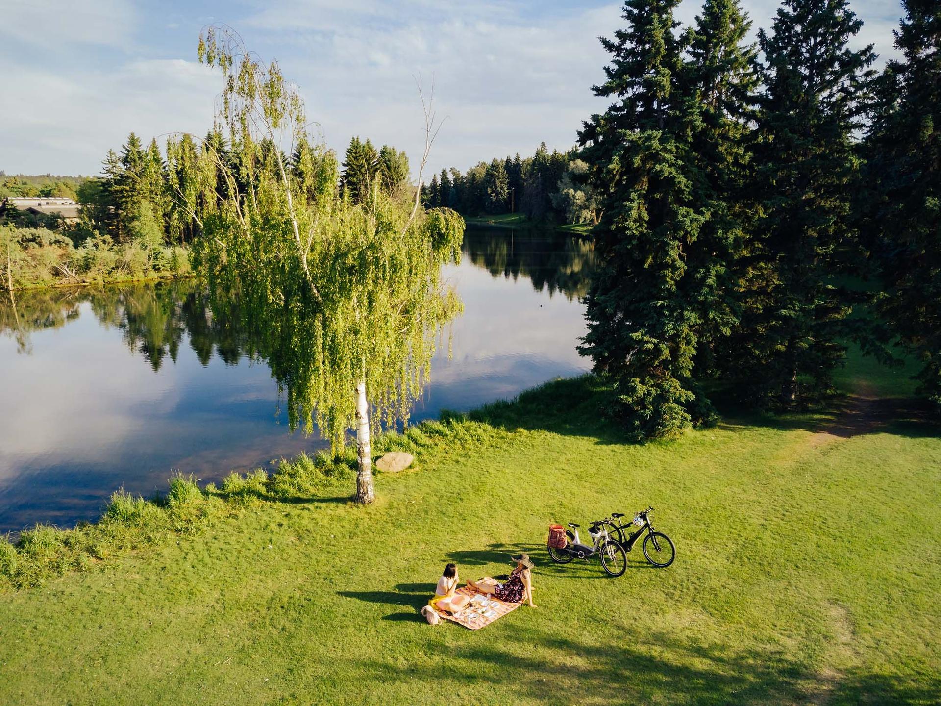 people in a park in edmonton