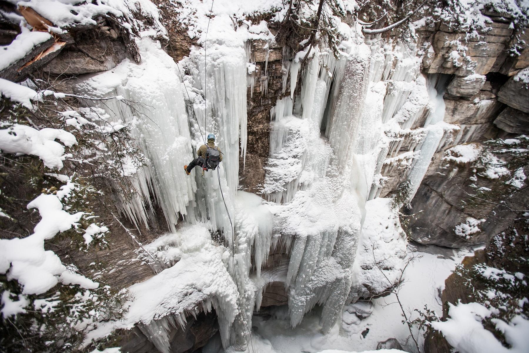 Ice climbing in the Rockies