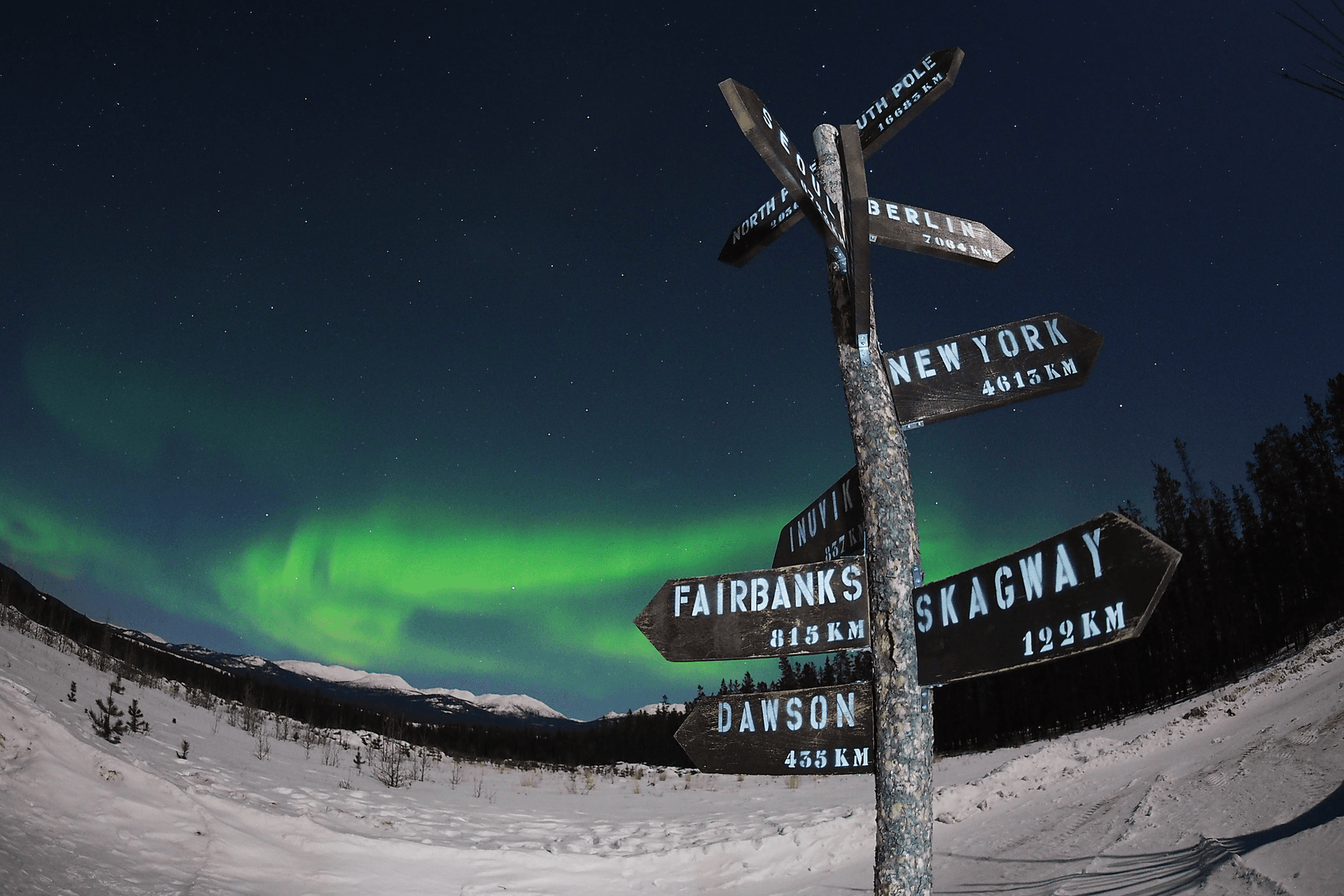 Les aurores boréales au Yukon