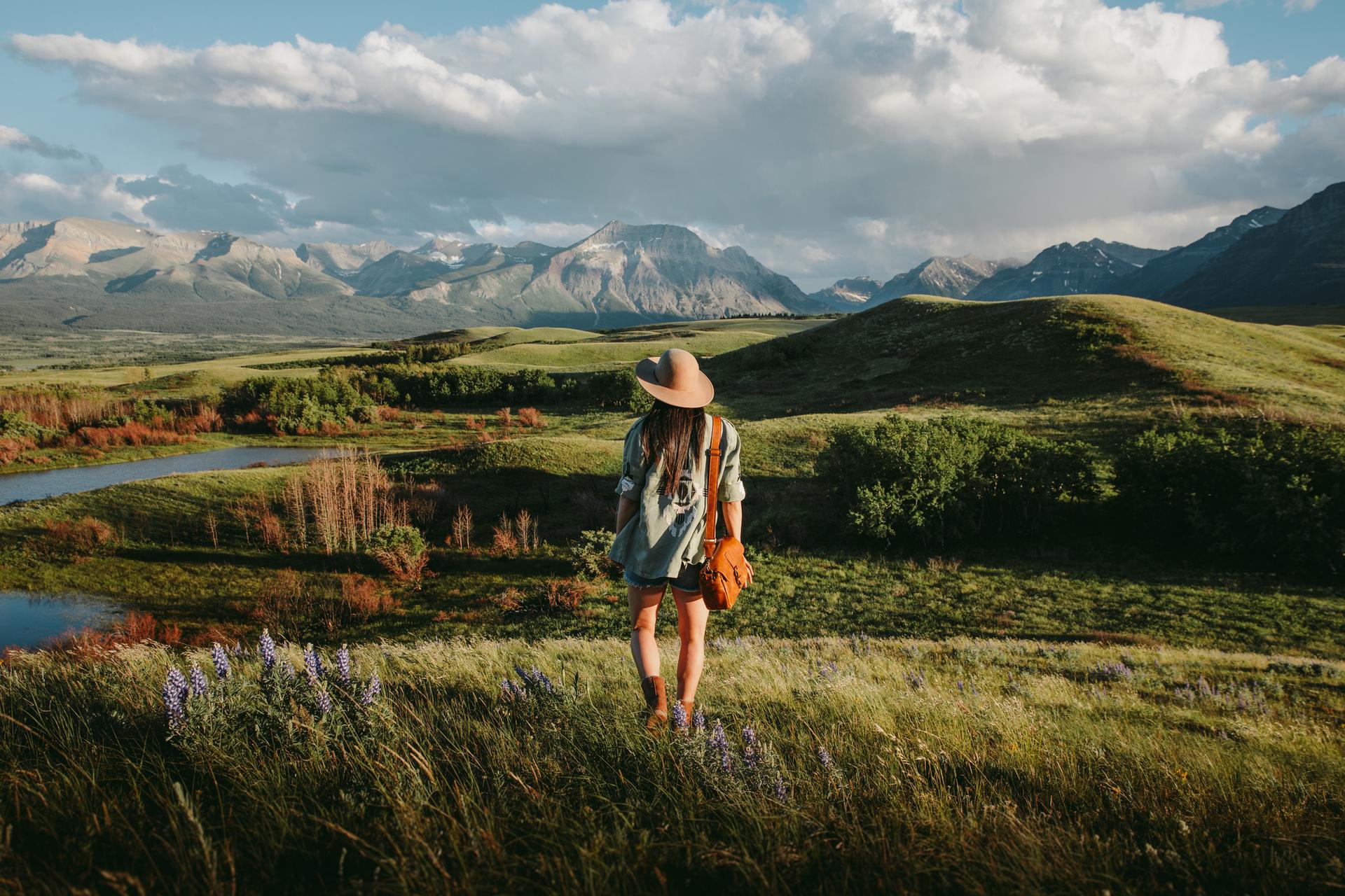 Walking through Waterton Lakes, Alberta